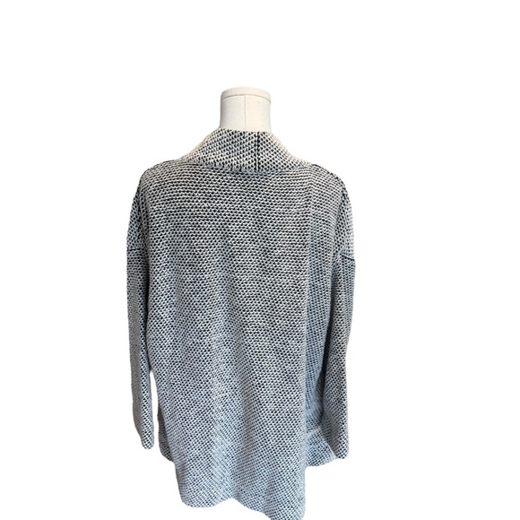 Marine Layer - Birdseye Cardigan in Black/White Contrast Gray Sweater Sz M - Picture 6 of 9